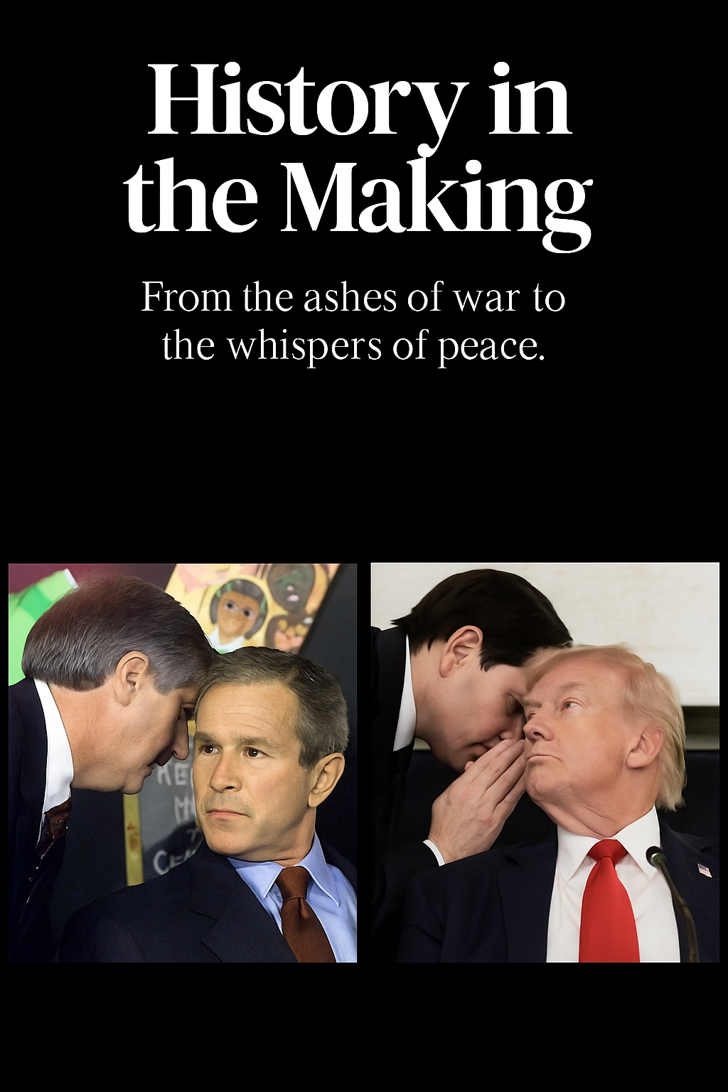 “History in the Making” From the ashes of war to the whispers of peace.